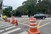 Semáforos desligados após apagão em São Paulo. Na foto, Avenida Santo Amaro, altura do 6.400