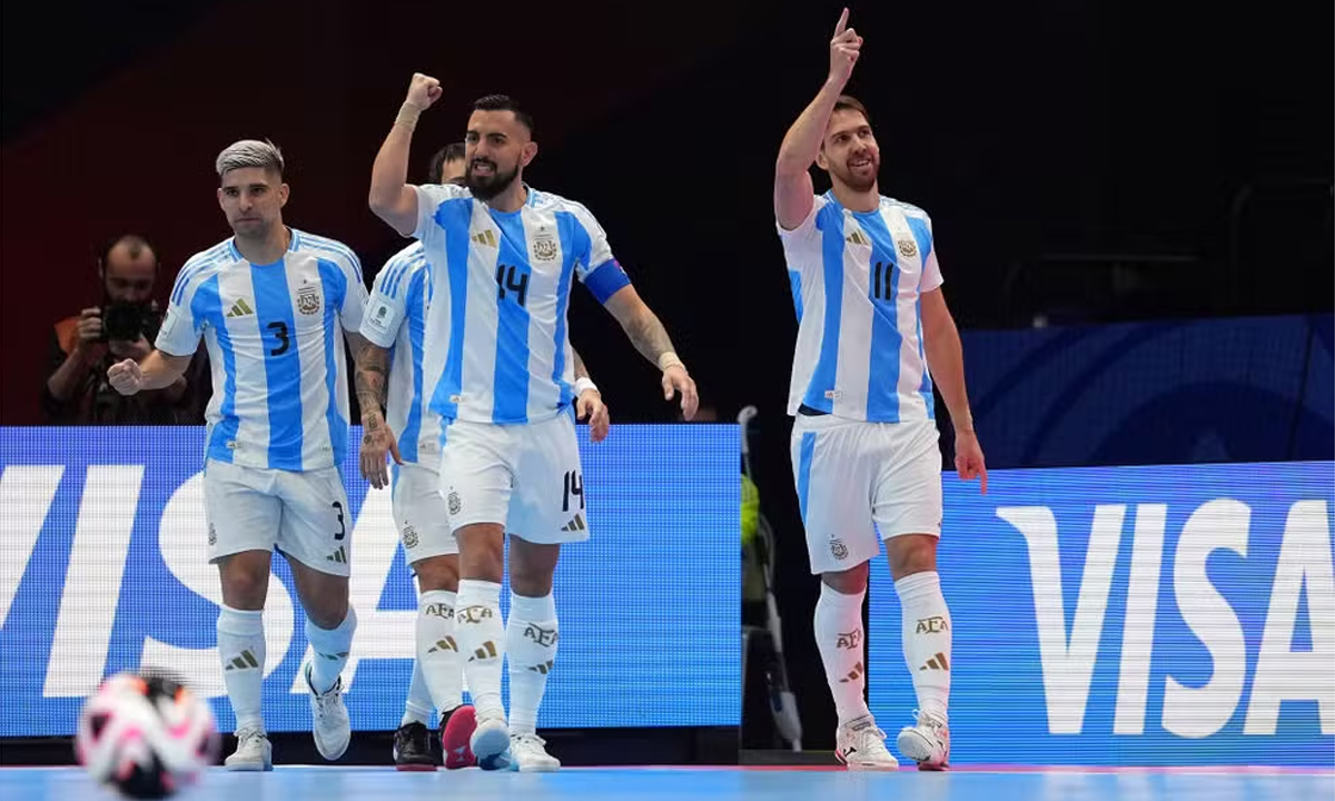 Mundial de Futsal: Argentina goleou seleção que deu sufoco no Brasil