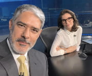 William Bonner apresenta o Jornal Nacional ao lado de Renata Vasconcellos