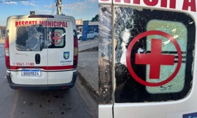 Morador de rua ataca ambulância da prefeitura com pedrada em João Pinheiro