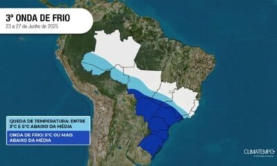 Nova massa de ar polar deve provocar geada em estados onde o fenômeno é raro