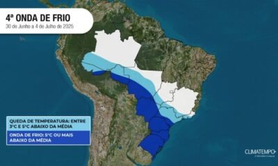 Vai gelar em mais regiões! Novo mapa mostra que onda de frio terá maior abrangência