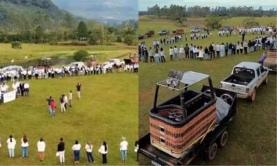 Cerimônia em Praia Grande, SC, homenageia vítimas de acidente de balão