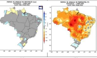 como ficam as chuvas e a temperatura, segundo o Inmet