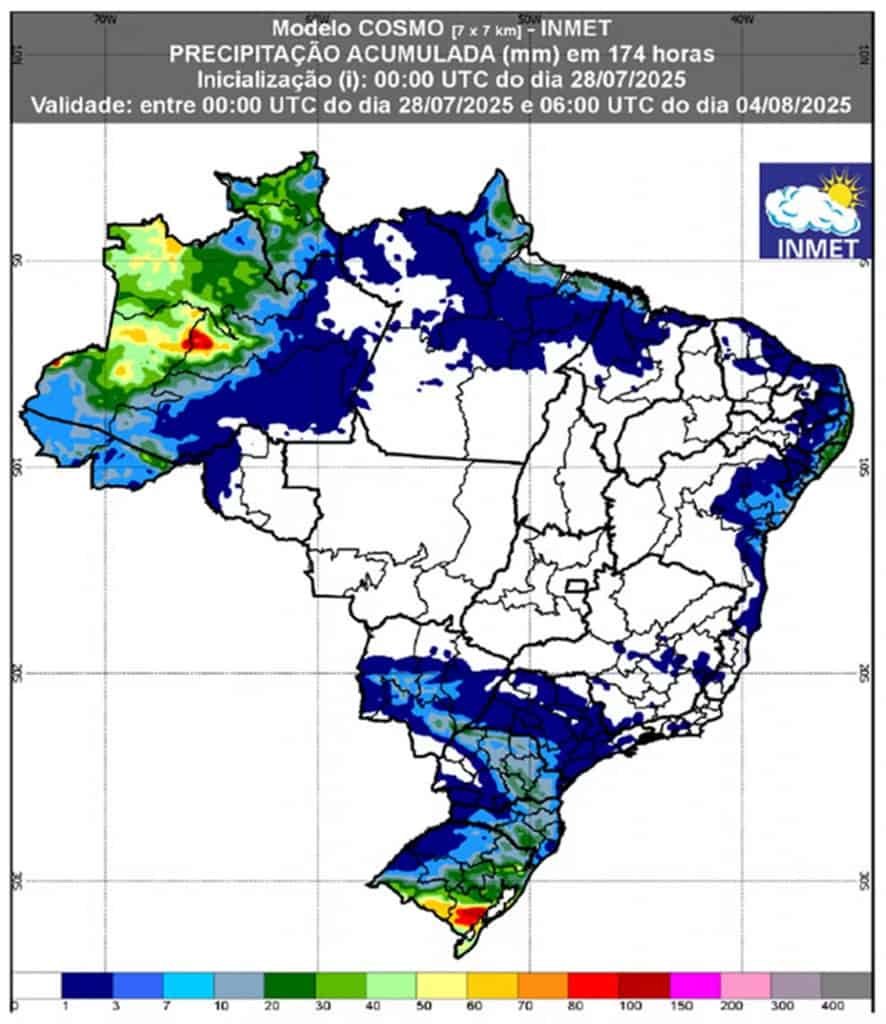 previsão de chuva no brasil até o dia 4 de agosto