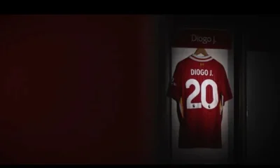 Vídeo do Liverpool eterniza Diogo Jota ao aposentar camisa 20; veja