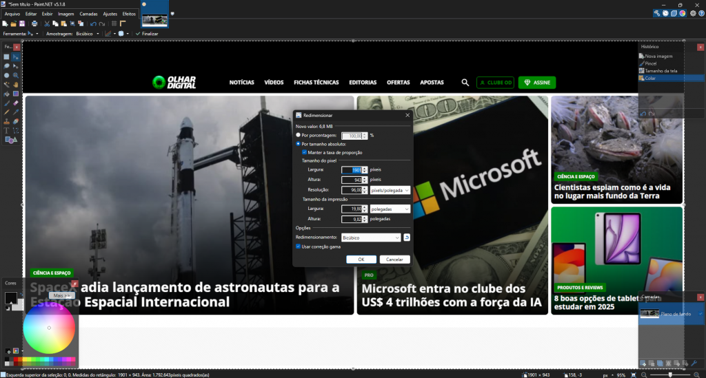 6 edições de design que você pode fazer no Paint.NET. Imagem: Reprodução/Olhar Digital