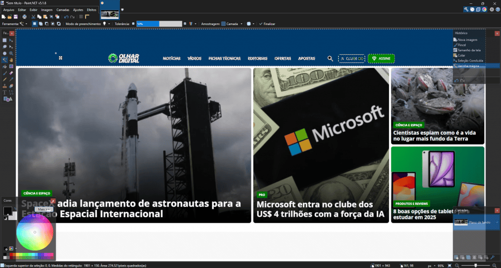 6 edições de design que você pode fazer no Paint.NET. Imagem: Reprodução/Olhar Digital