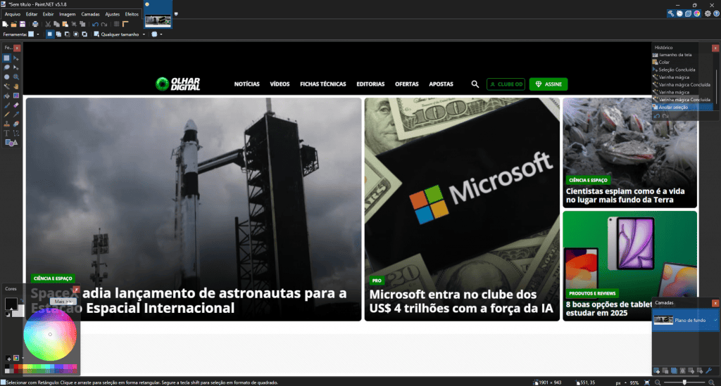 6 edições de design que você pode fazer no Paint.NET. Imagem: Reprodução/Olhar Digital