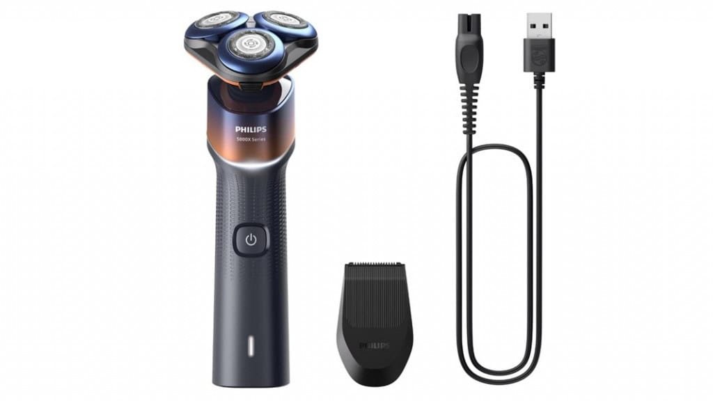 Philips Barbeador Elétrico Masculino Skin Protect, Uso Seco e Molhado, Cabeças flexíveis 360-D, com Acessório Aparador, Carregamento Rápido - X5012/05