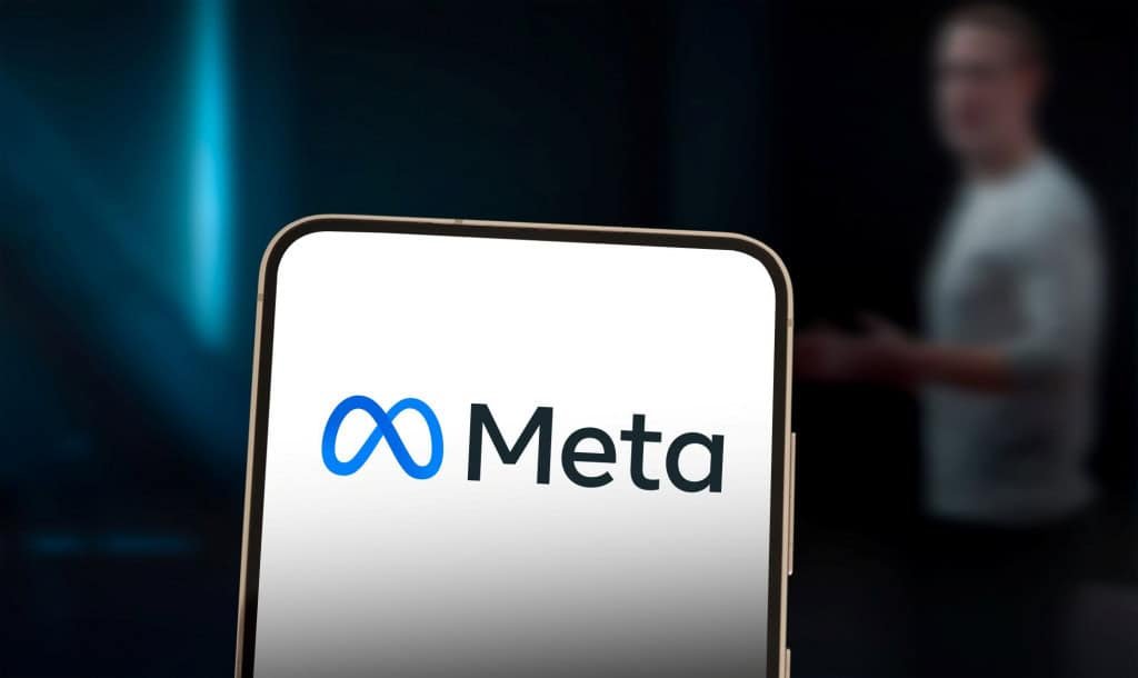 Logo da Meta em um smartphone