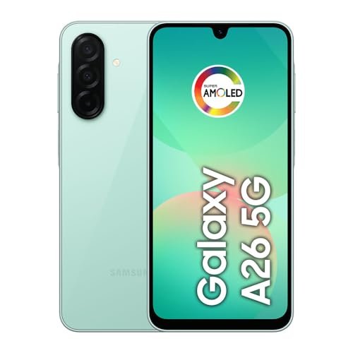 Celular Samsung Galaxy A26 5G 256GB, 8GB RAM, Câmera de 50MP, IP67, Tela Super AMOLED 6.7", NFC (Verde)