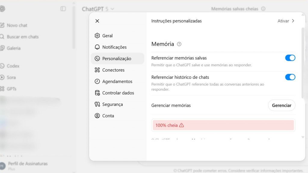 Como gerenciar memórias no ChatGPT