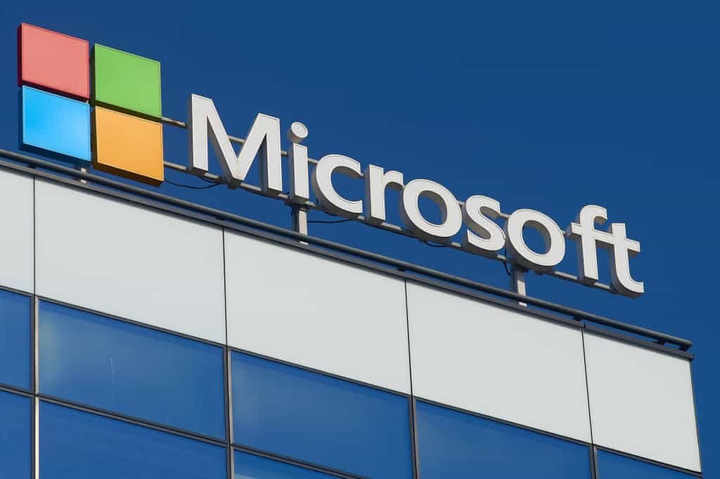 Fachada de um prédio da Microsoft